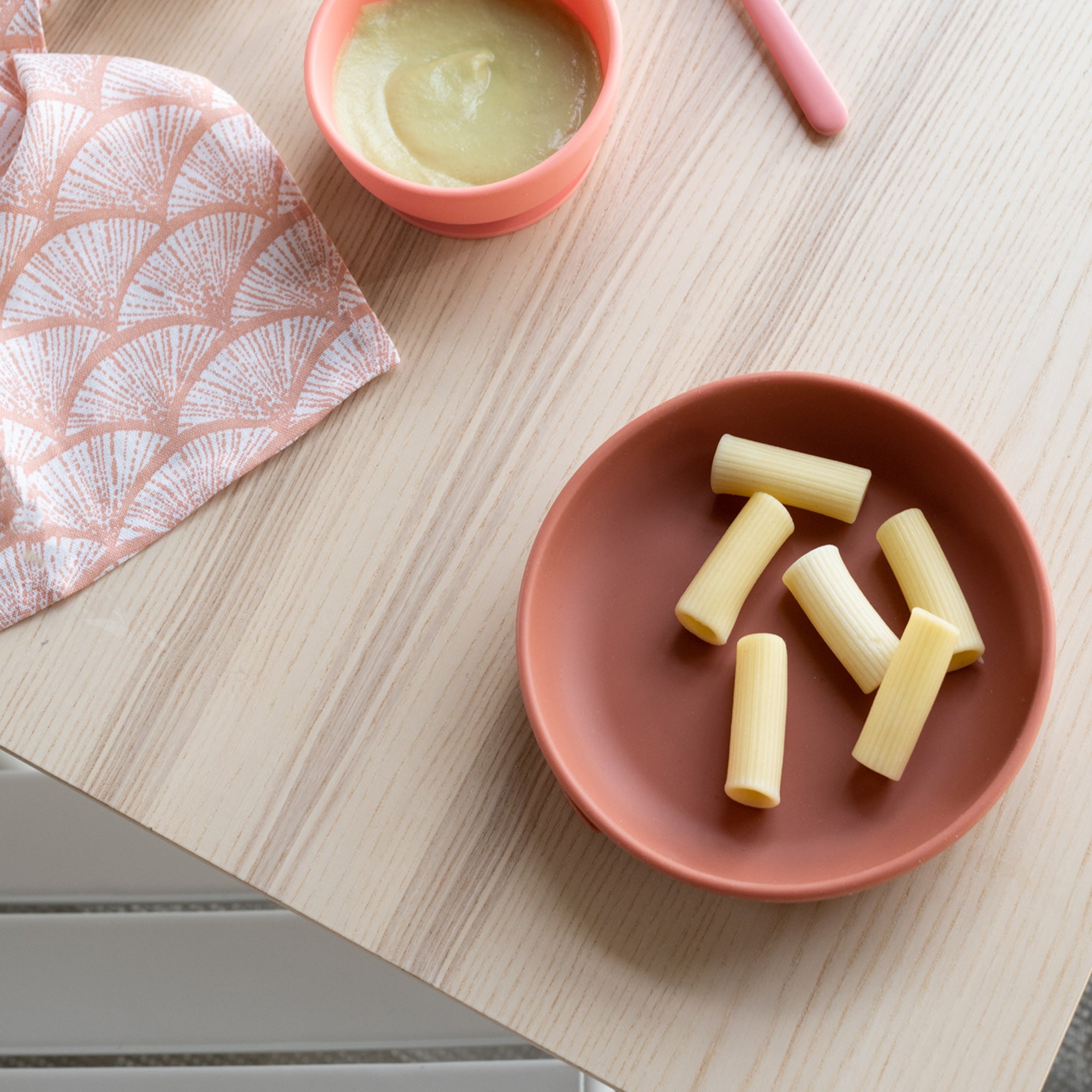 Silicone Suction Baby Plate Set #color_Blush / Terracotta