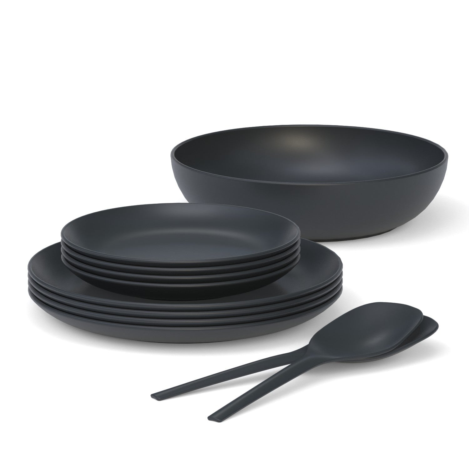Round Dinner Plate - Set of 4 #color_Black