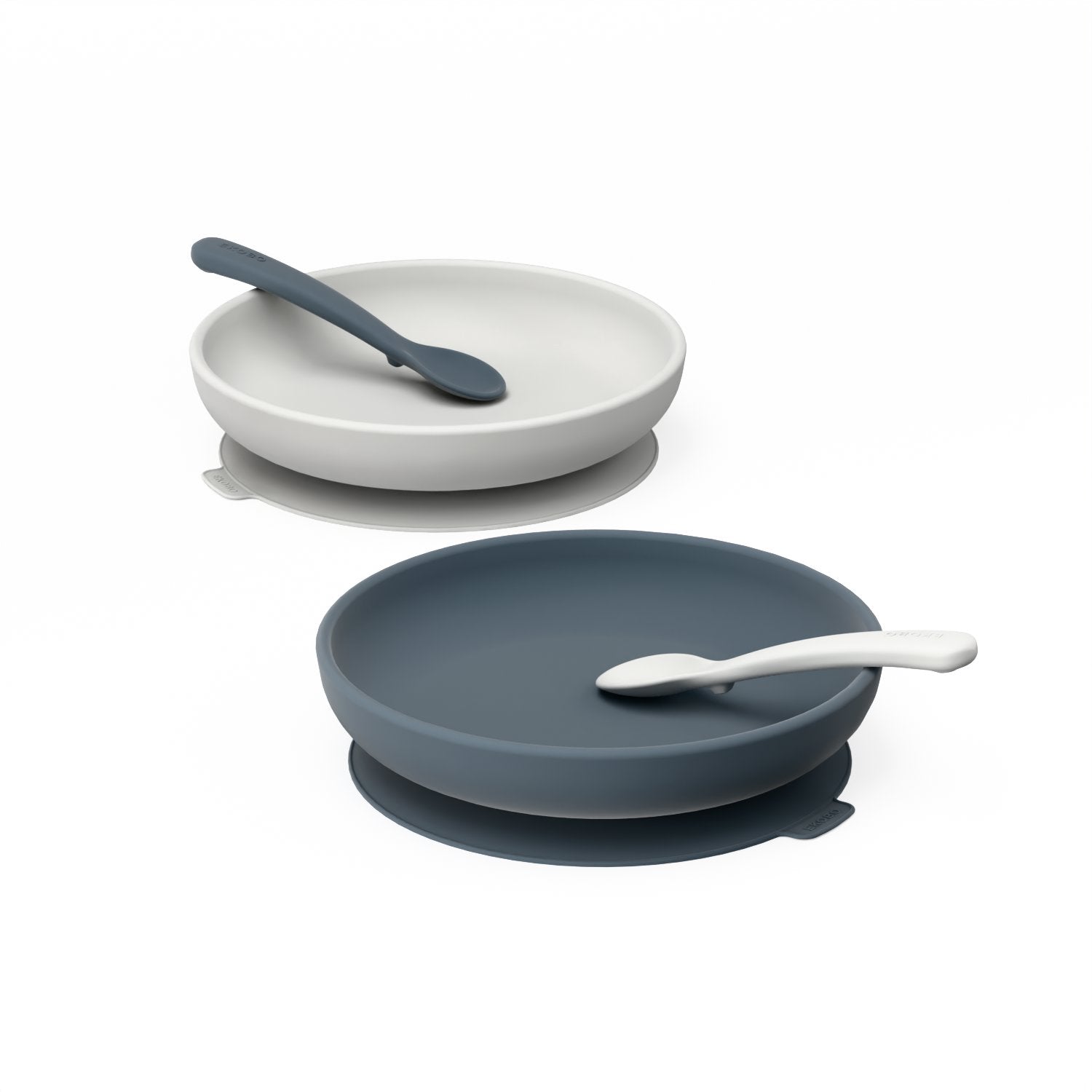 Duo Suction Plate & Spoon Set #color_Cloud-Storm