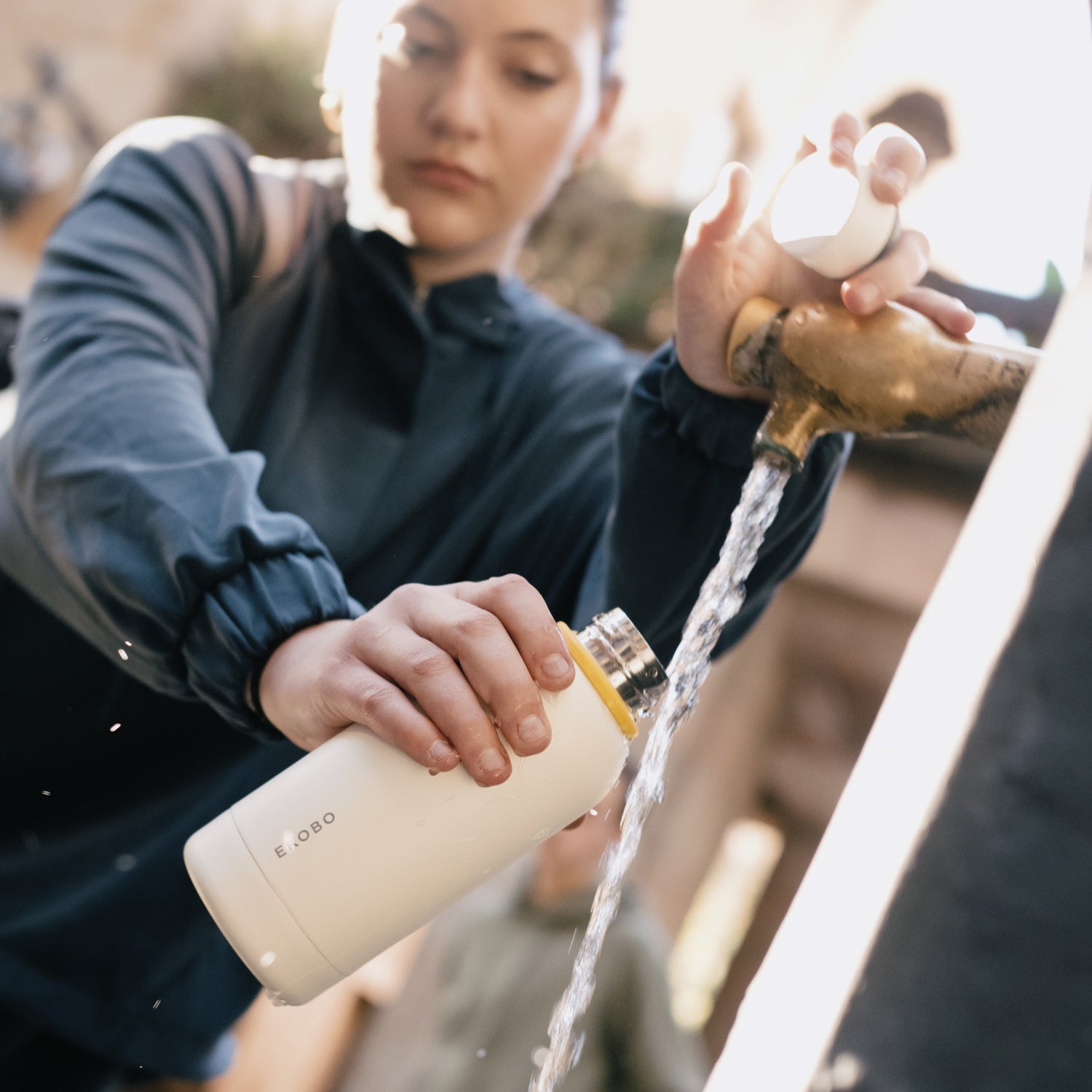 Insulated Reusable Bottle - 12 oz #color_Ivory
