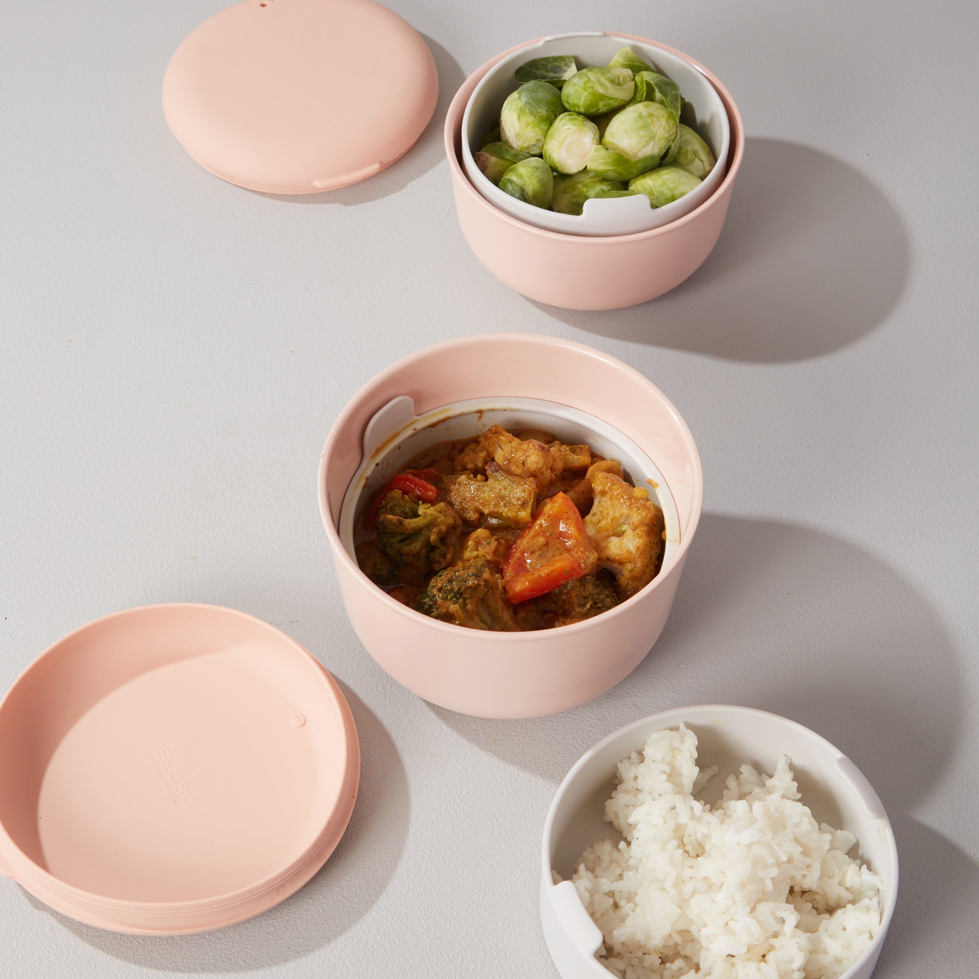 Lunch Set with heat-safe insert - 25 oz #color_Blush