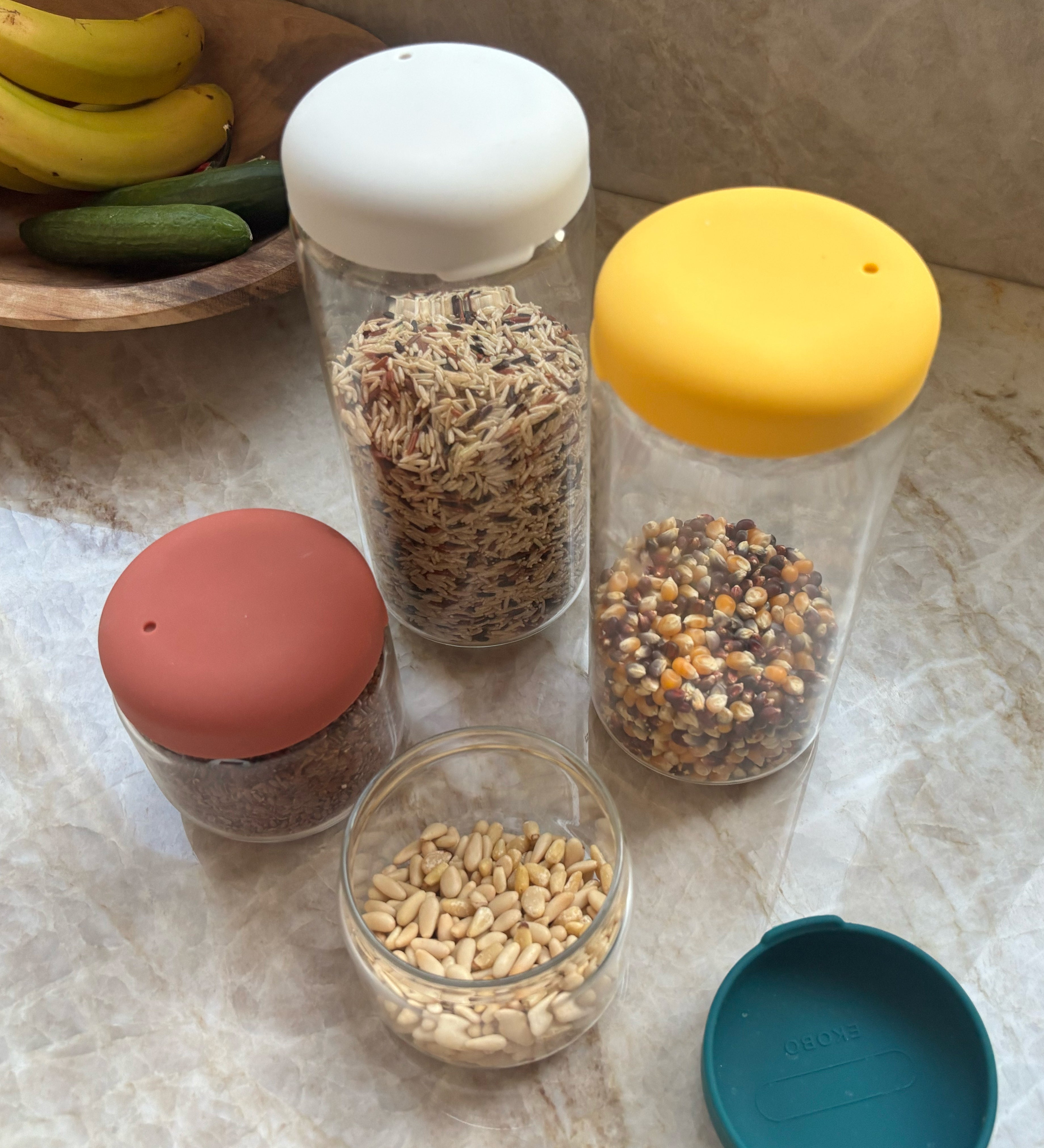 Food Storage Jar Set of 4 - Terracotta
