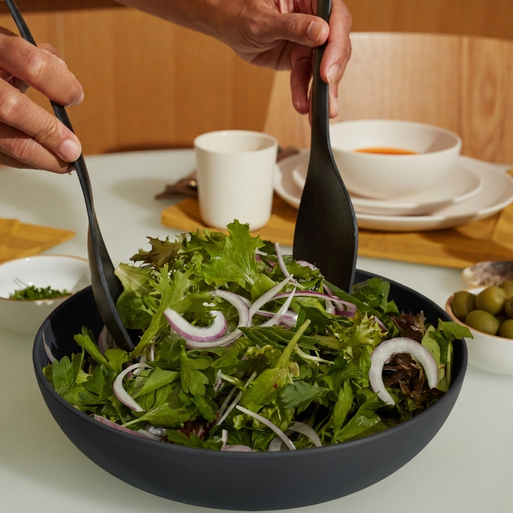 The Round Salad Set - Black