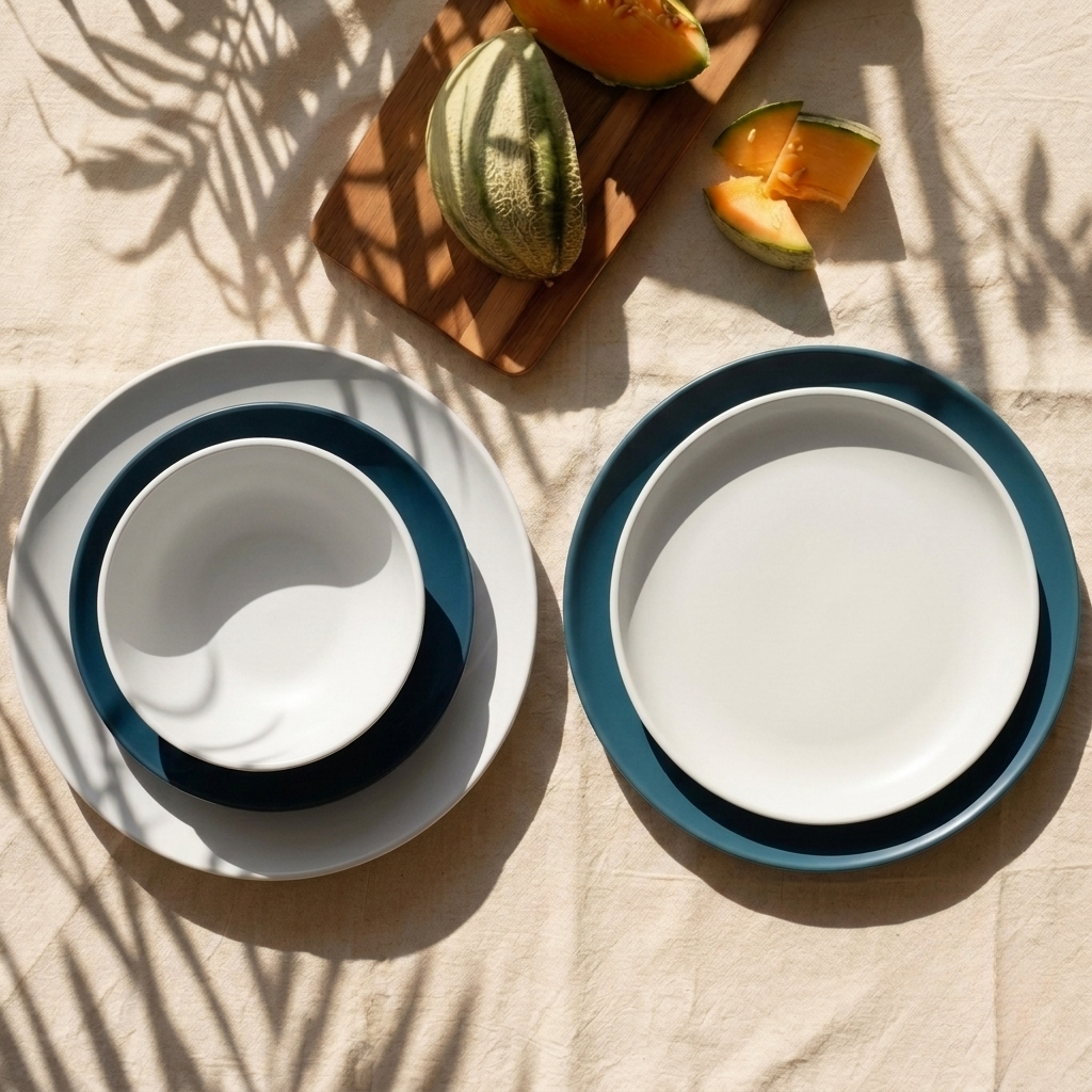 Round Deep Plate - Off White - Set of 4