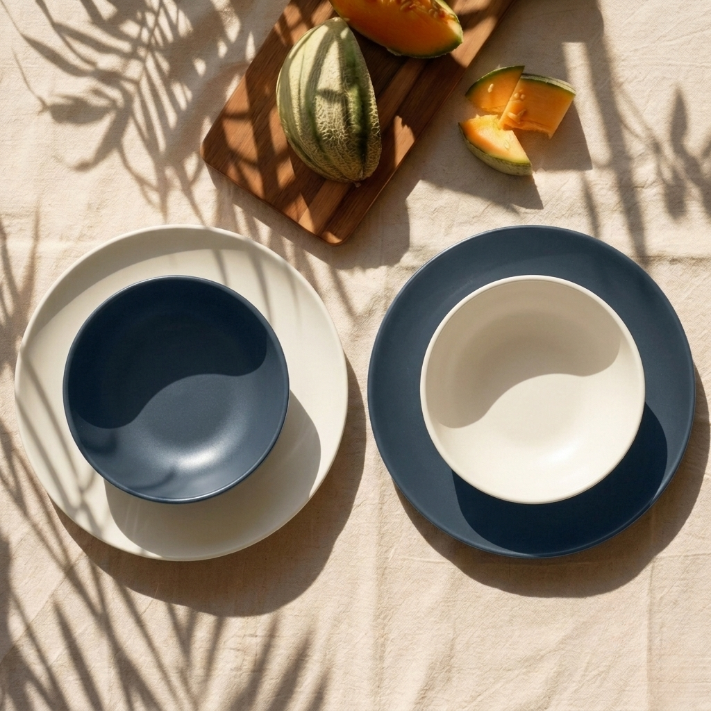 Round Medium Plate - Storm- Set of 4