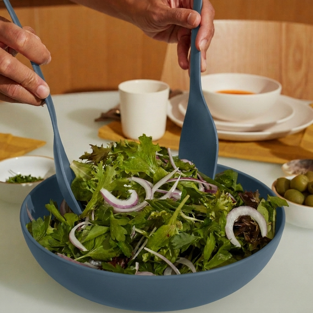 Medium Round Salad Bowl  - Storm