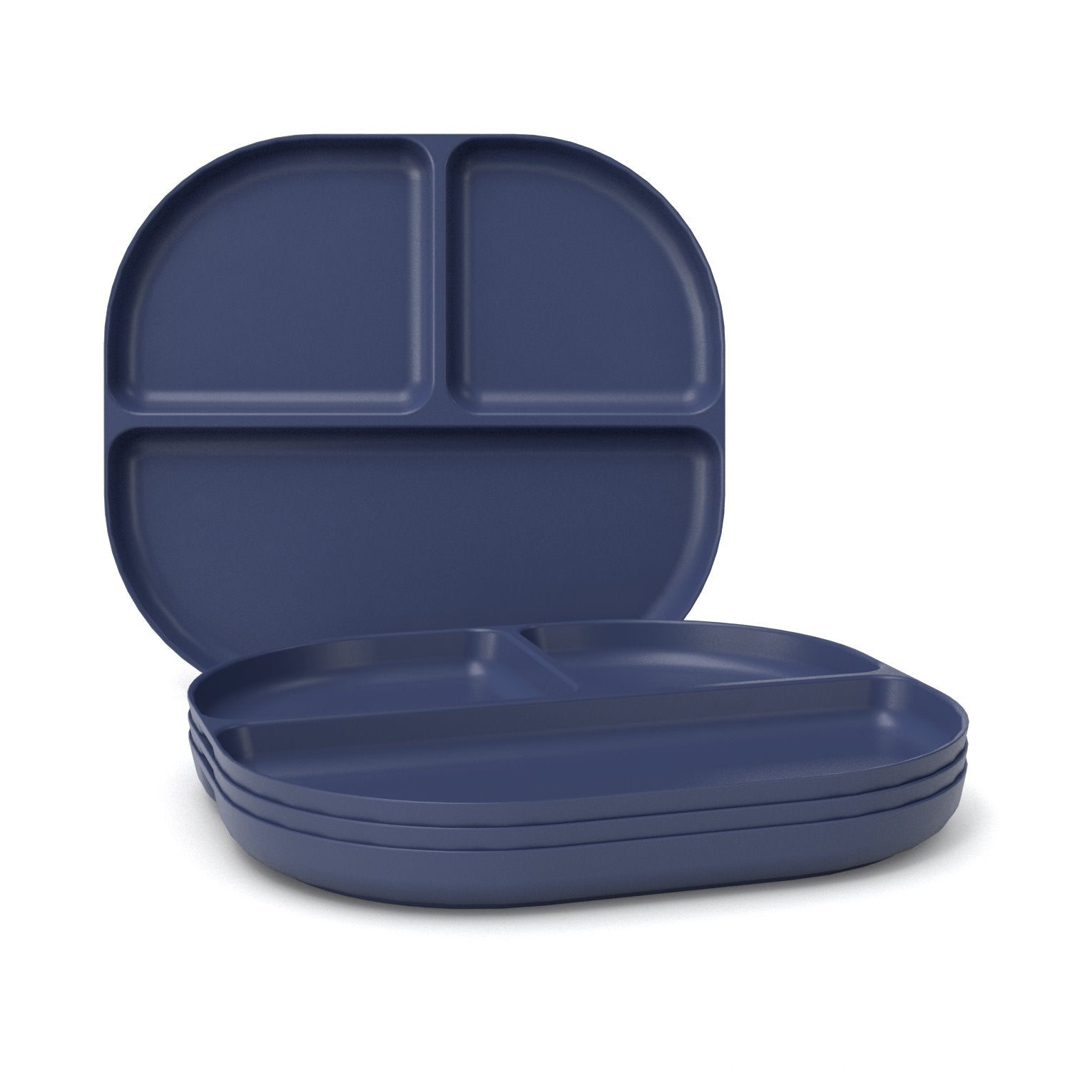 Divided Plate with rim - Set of 2 #color_Royal Blue
