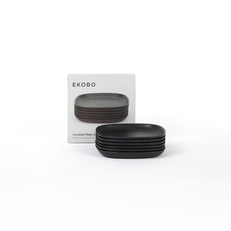 Cocktail Plate - Set of 6 #color_Black