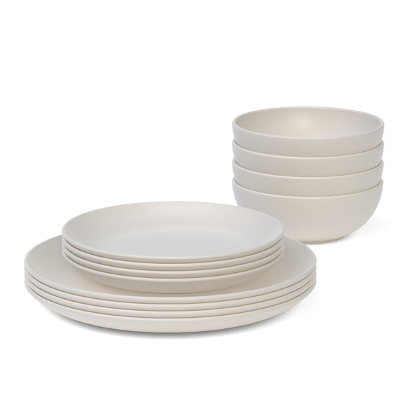 Dining Essentials 12 Piece Round Set - Off White