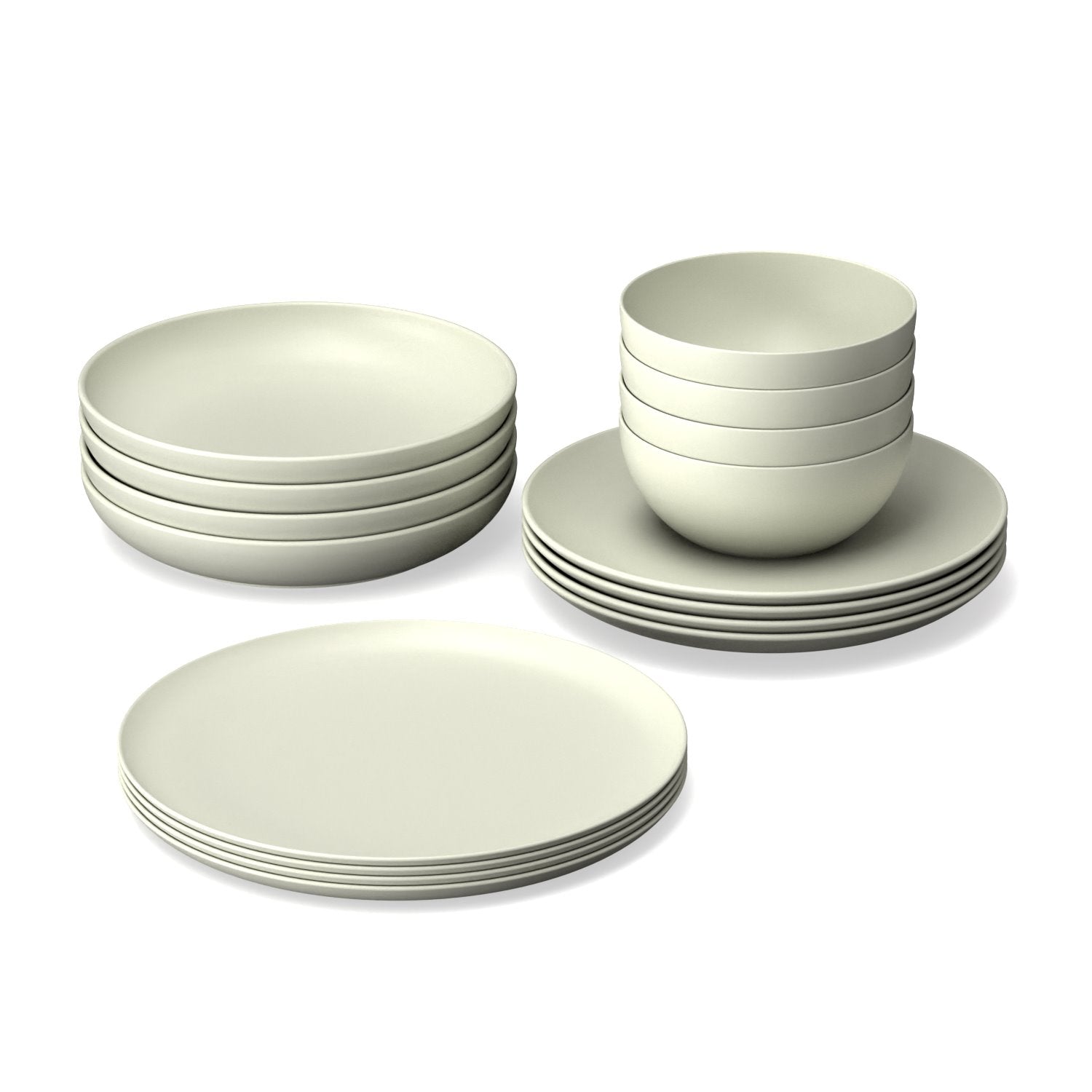 Round Medium Plate - Set of 4 #color_Off White