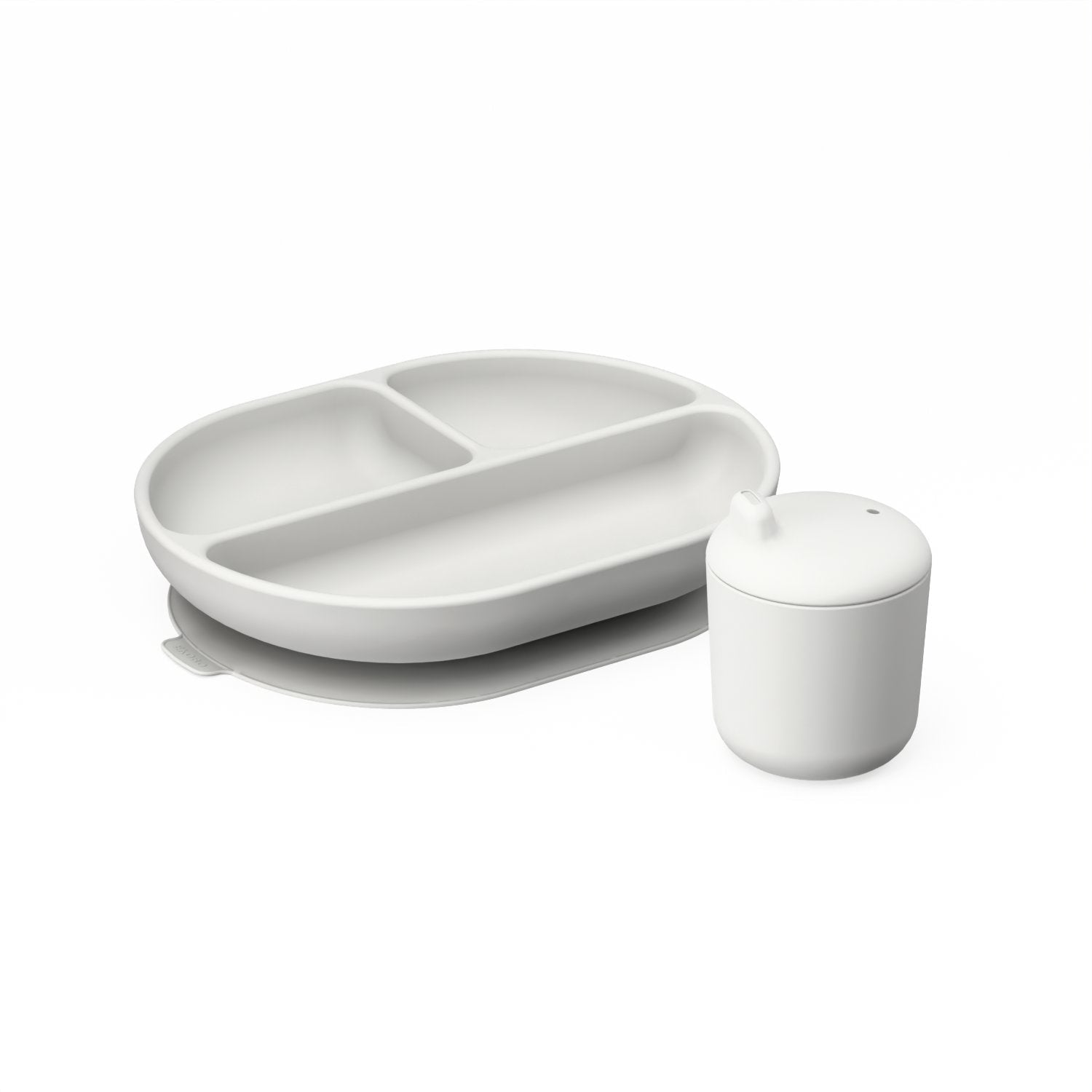 Duo Divided Suction Plate & Sippy Cup #color_Cloud