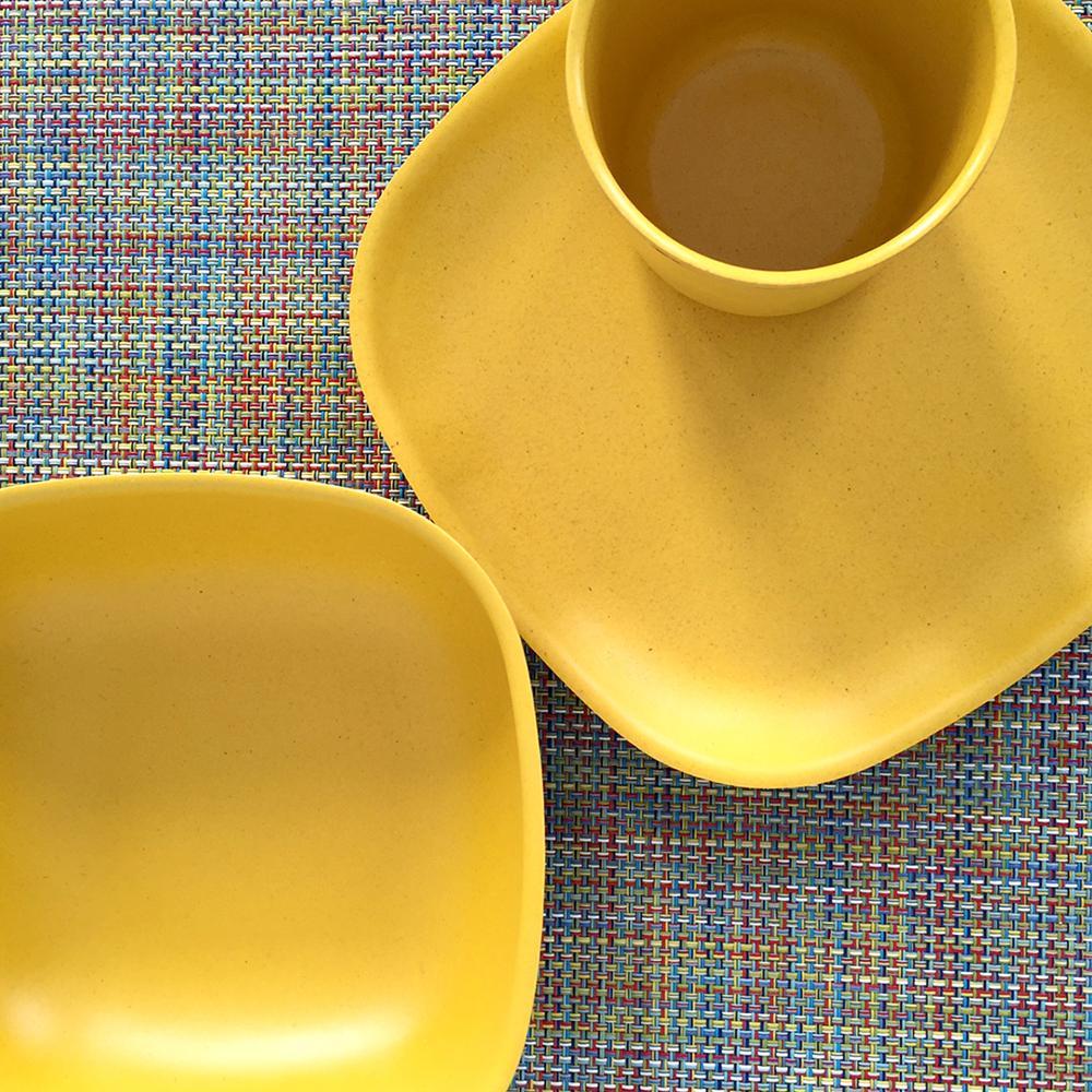 Medium Plate - Set of 4 #color_Lemon