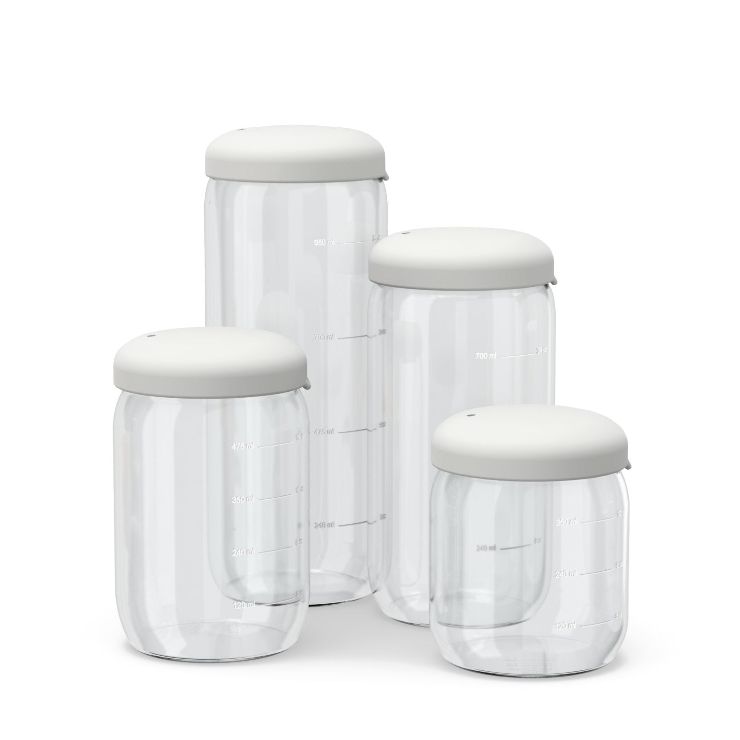 Food Storage Jar in Borosilicate Glass - 12 oz #color_Cloud
