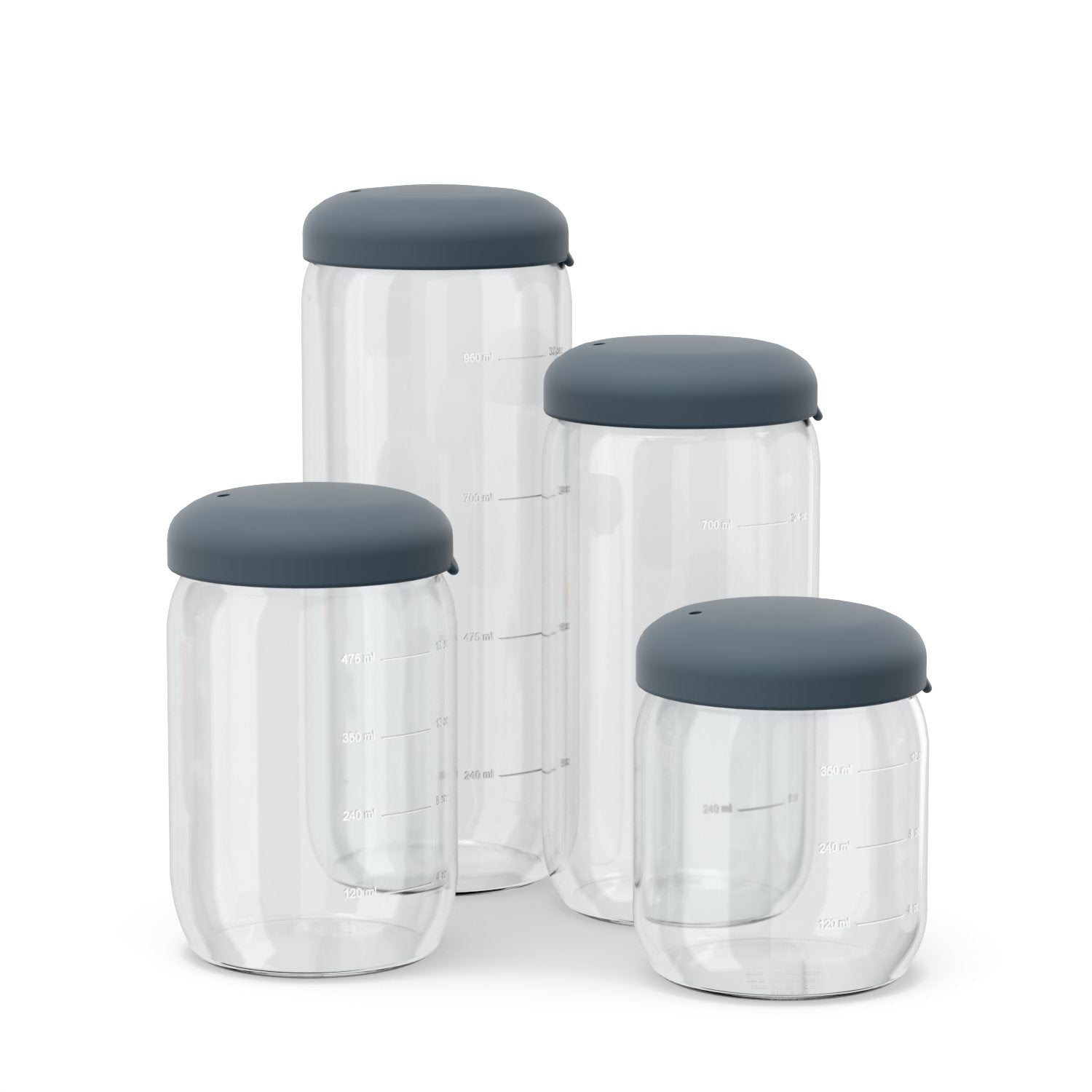 Food Storage Jar in Borosilicate Glass - 25 oz #color_Storm