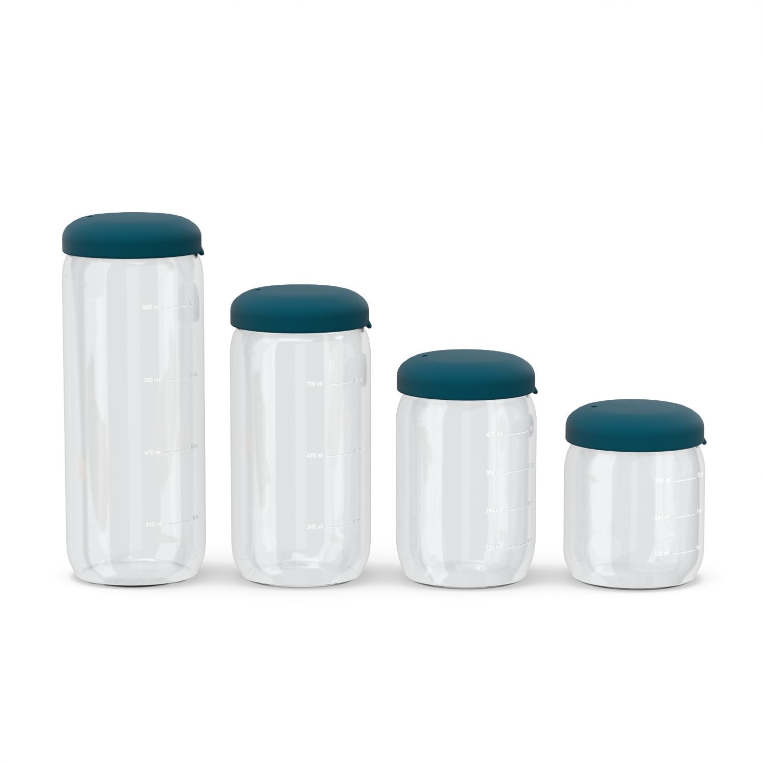 Food Storage Jar in Borosilicate Glass - 25 oz #color_Blue Abyss