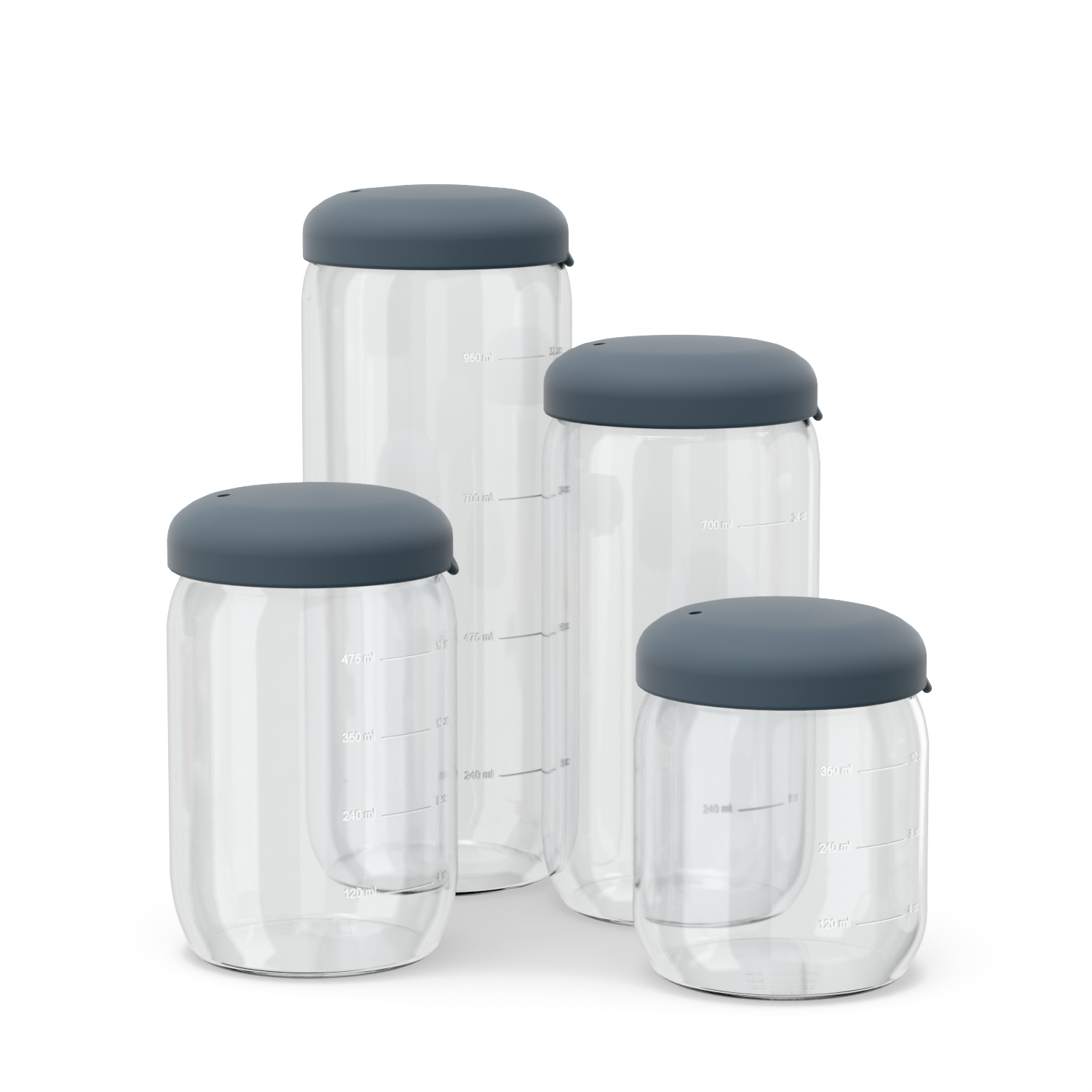 Food Storage Jar Set of 4 - Storm