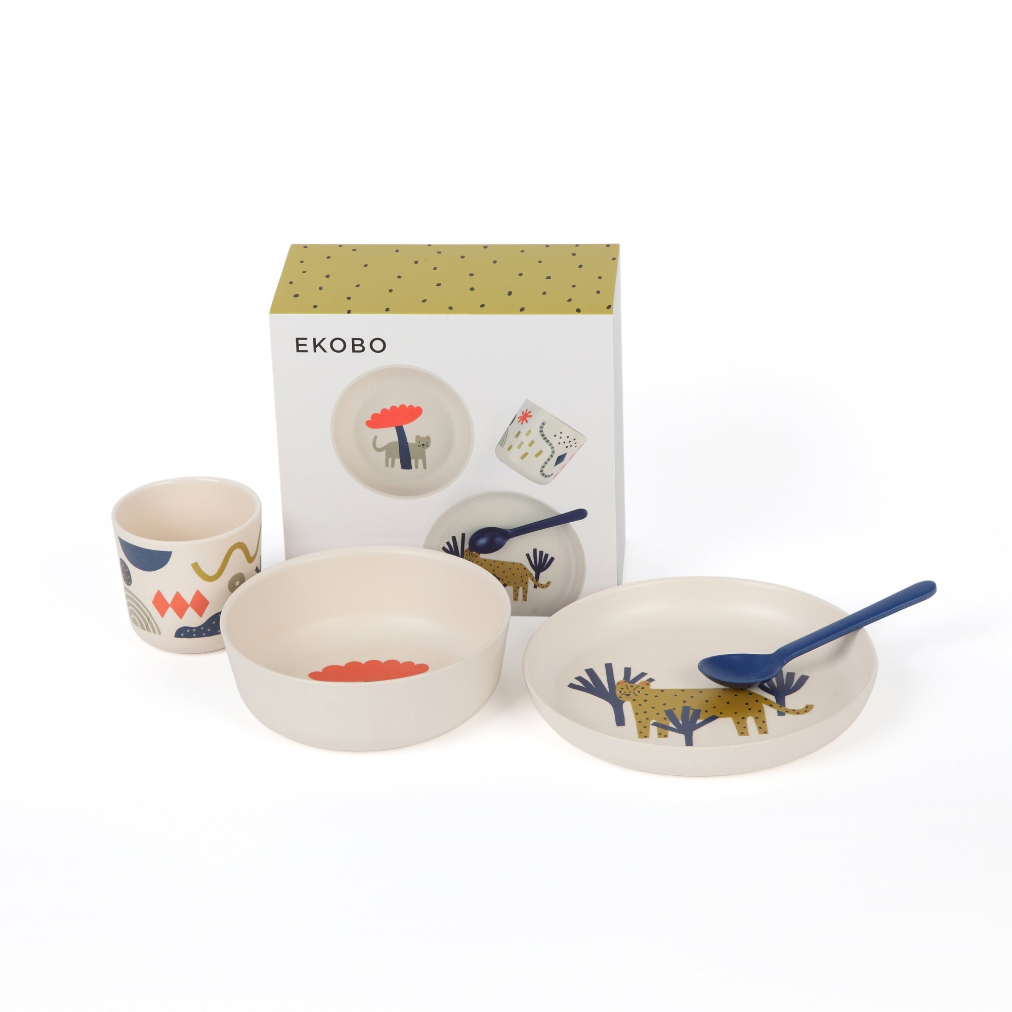 Illustrated Bamboo Kid Set #color_Leopard