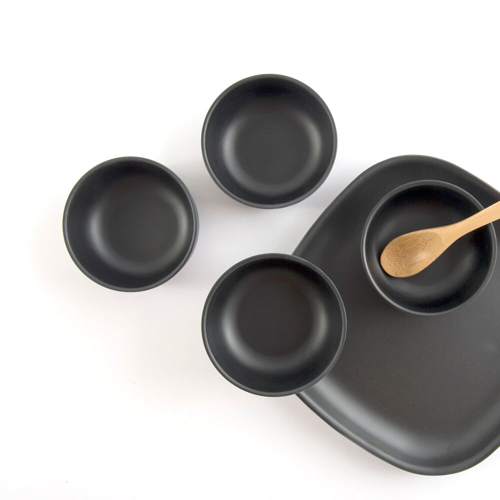 Large Pinch Bowls - Set of 4 #color_Black