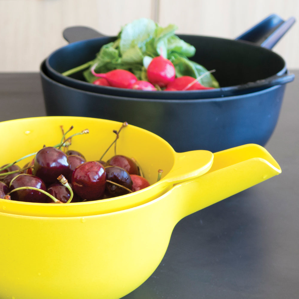 Small Mixing Bowl and Colander Set #color_Lemon