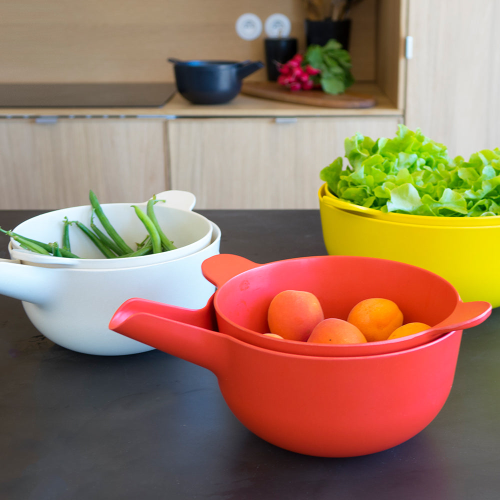 Small Mixing Bowl and Colander Set #color_Tomato