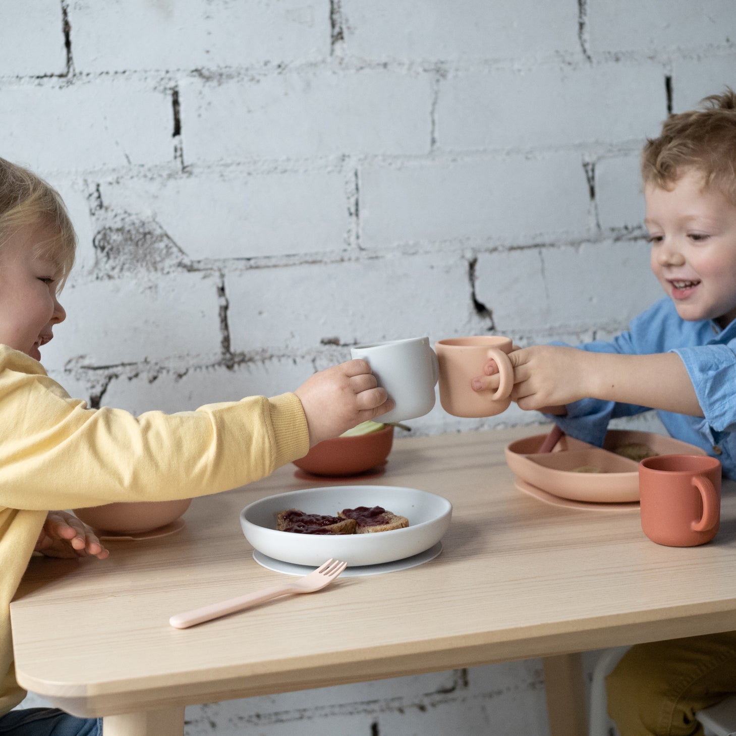 Silicone Training Cup Set #color_Blush / Terracotta
