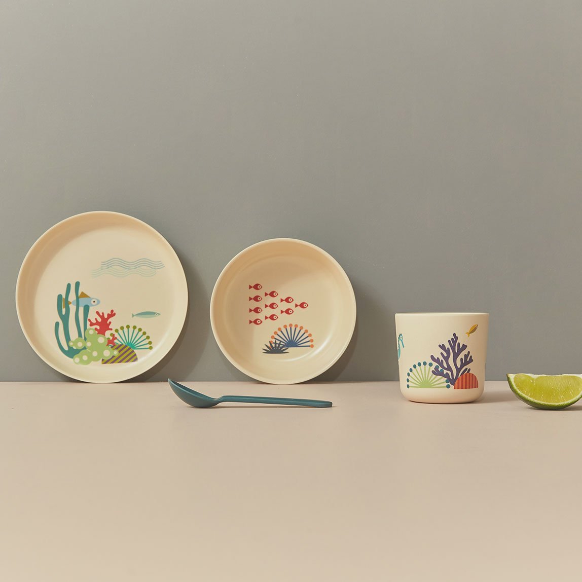 Illustrated Bamboo Kid Set #color_Sea
