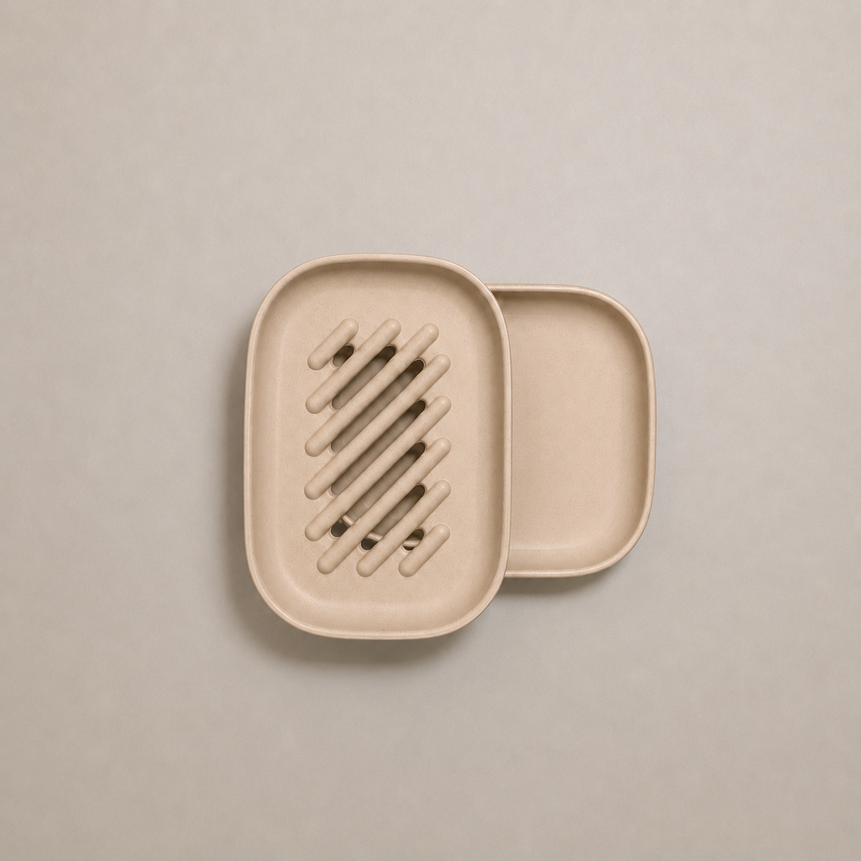 Self-Draining Soap Dish - Set of 2 #color_Sand