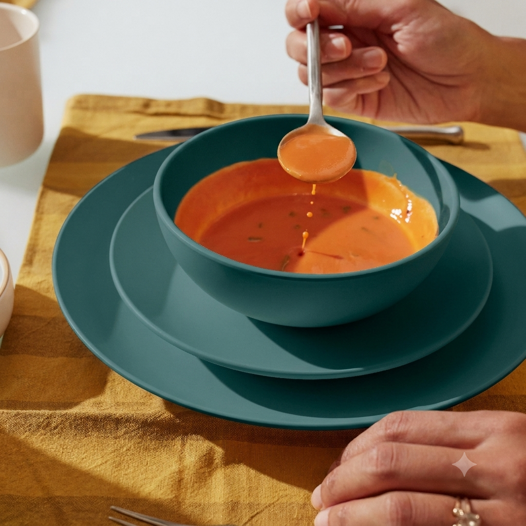 Round Dinner Plate - Set of 4 #color_Blue Abyss