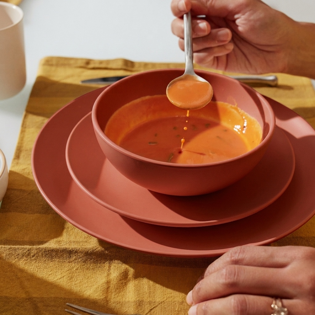 Dining Essentials - 12 Piece Round Set #color_Terracotta