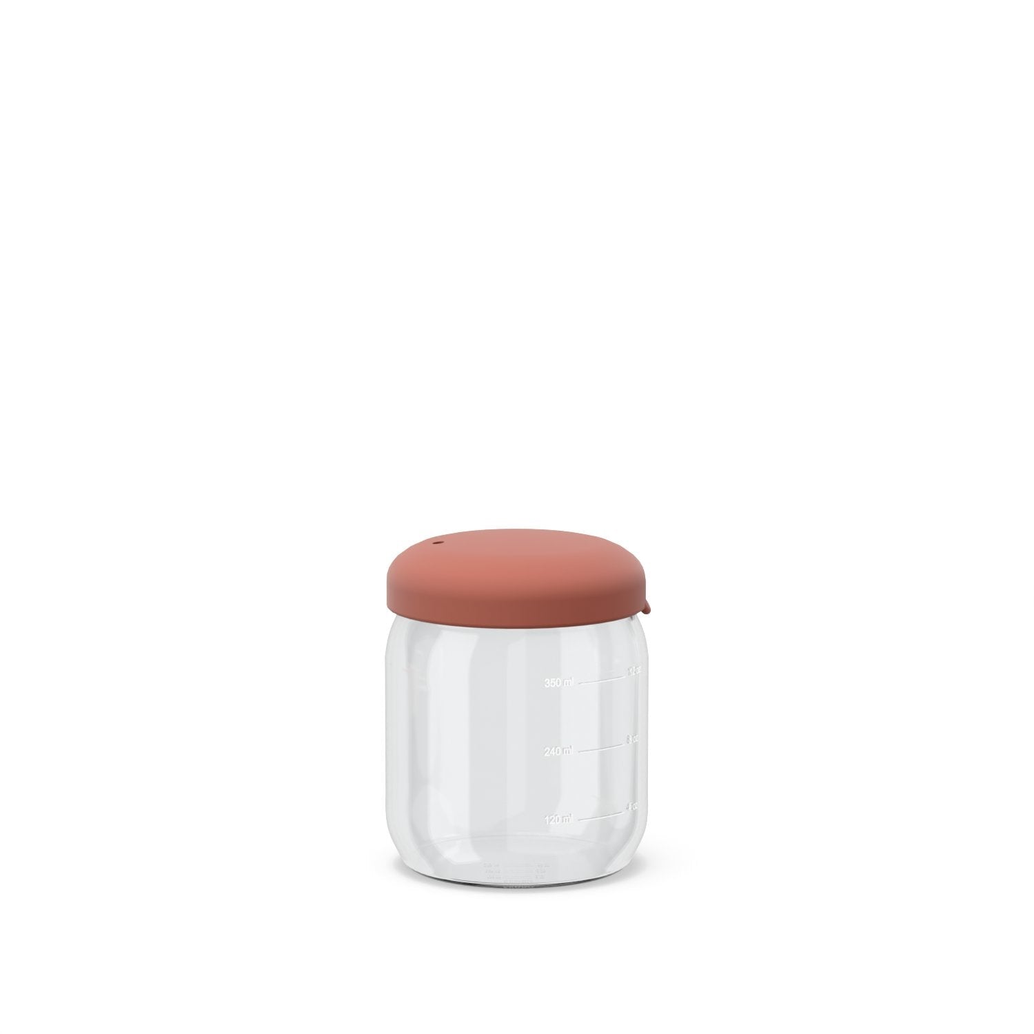 Food Storage Jar in Borosilicate Glass - 12 oz #color_Terracotta