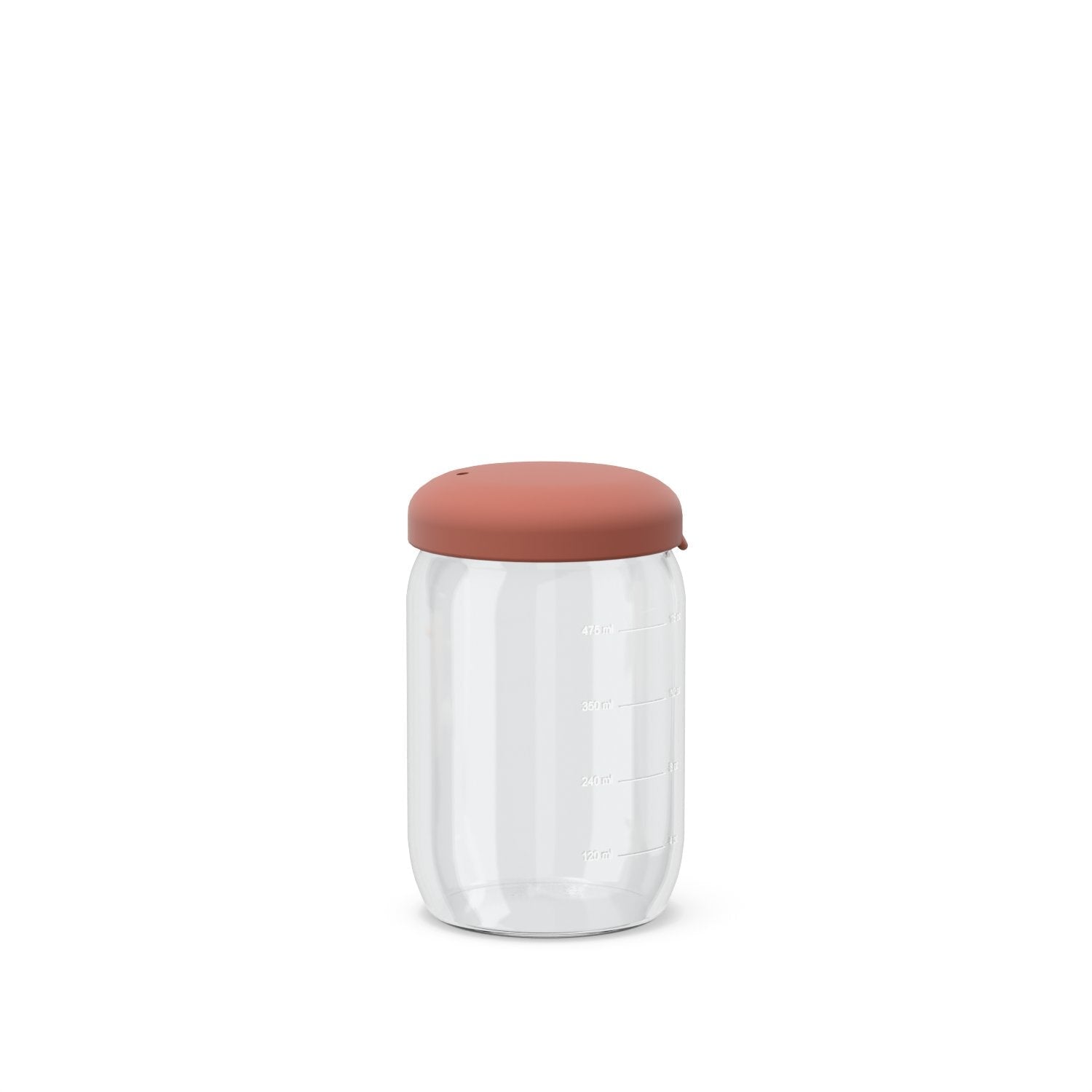 Food Storage Jar in Borosilicate Glass - 17 oz #color_Terracotta
