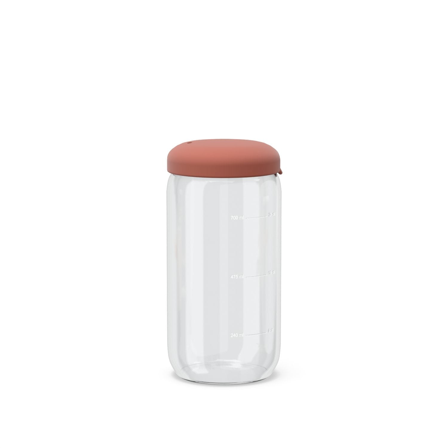 Food Storage Jar in Borosilicate Glass - 25 oz #color_Terracotta