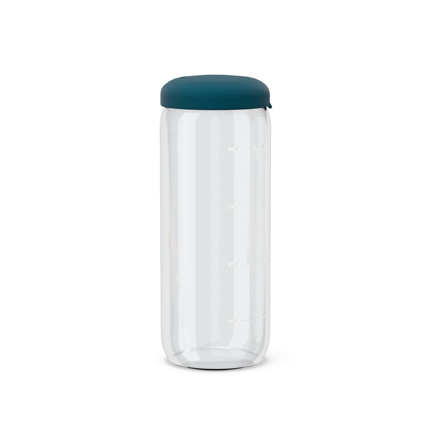 Food Storage Jar in Borosilicate Glass - 34 oz #color_Blue Abyss