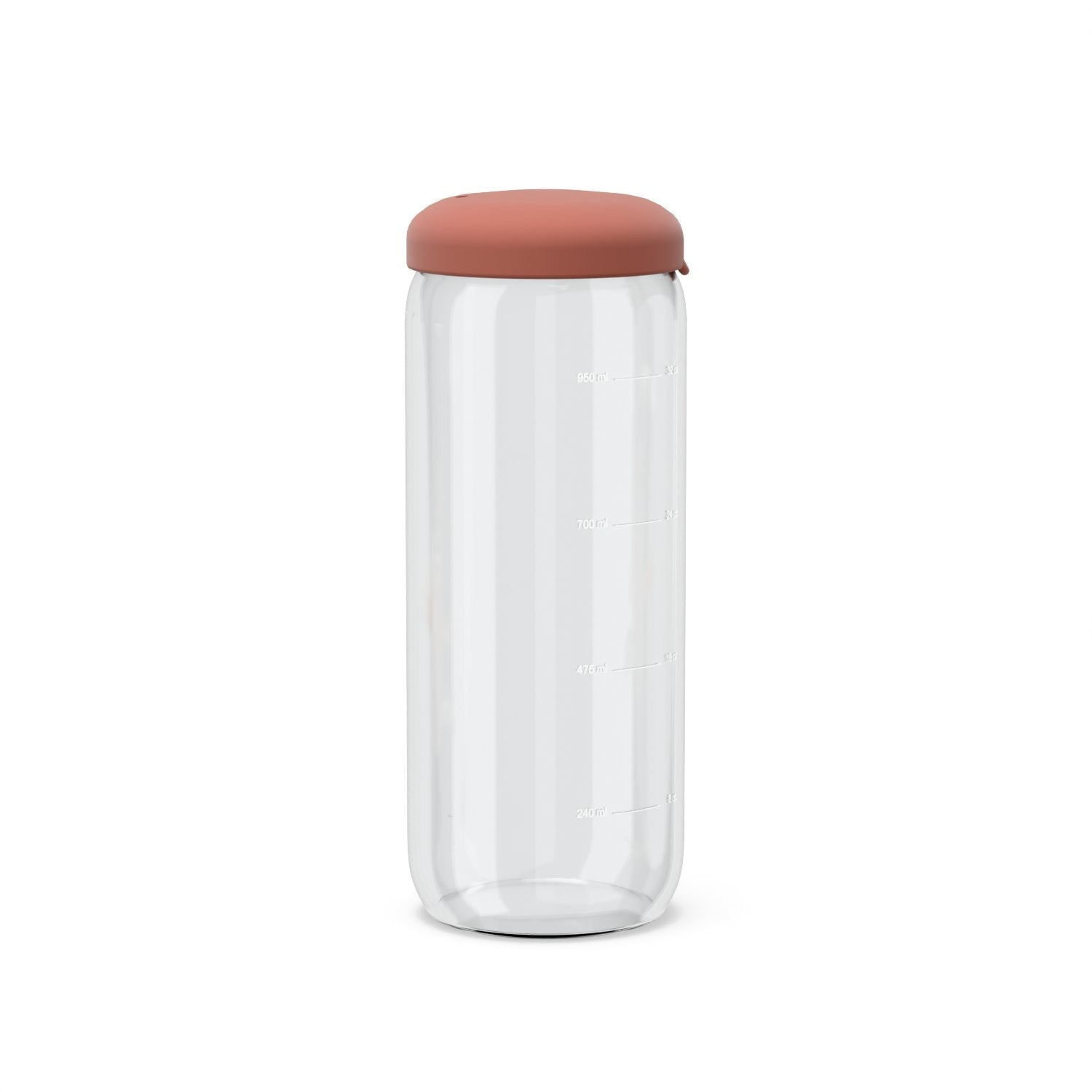 Food Storage Jar in Borosilicate Glass - 34 oz #color_Terracotta