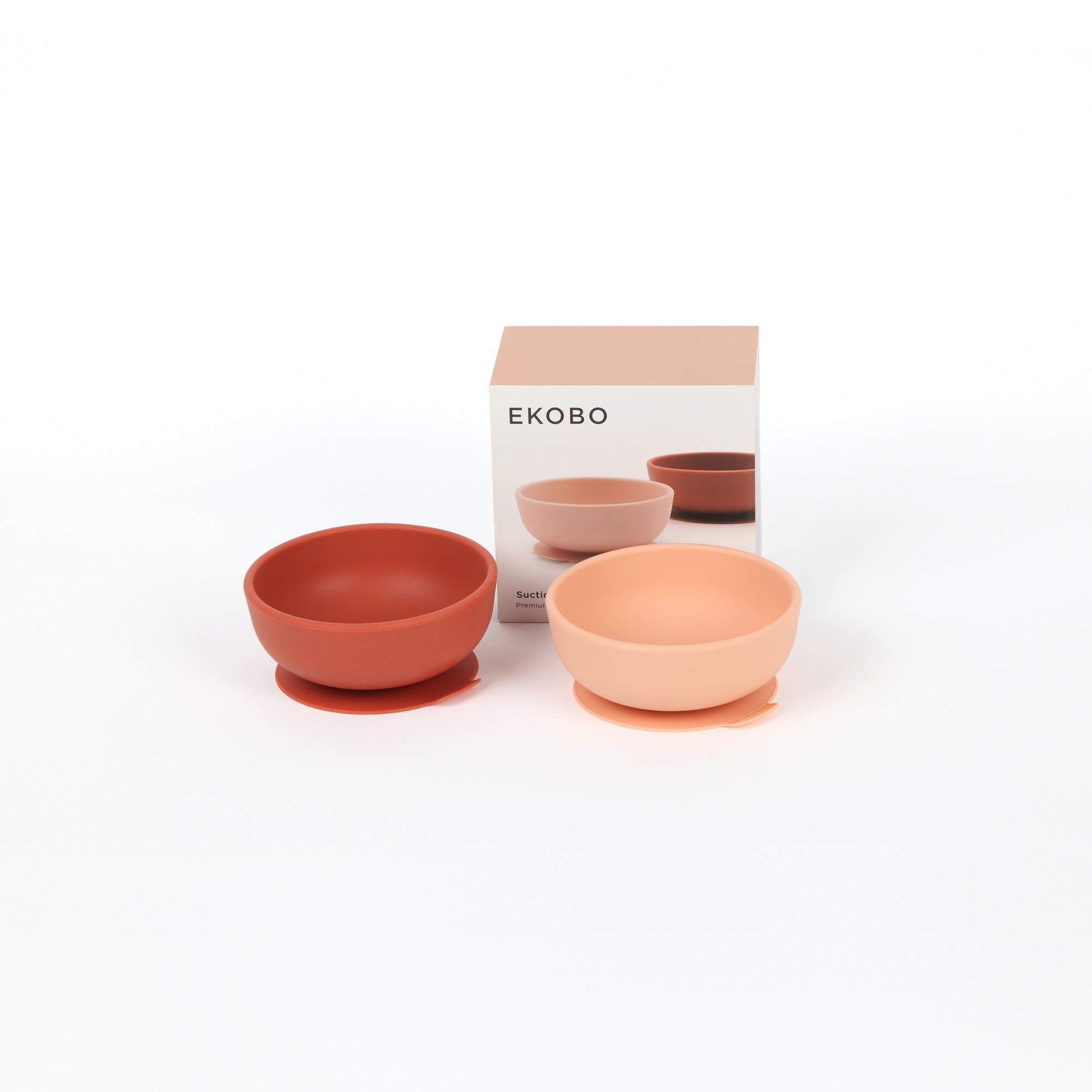 Silicone Suction Baby Bowl Set #color_Blush / Terracotta