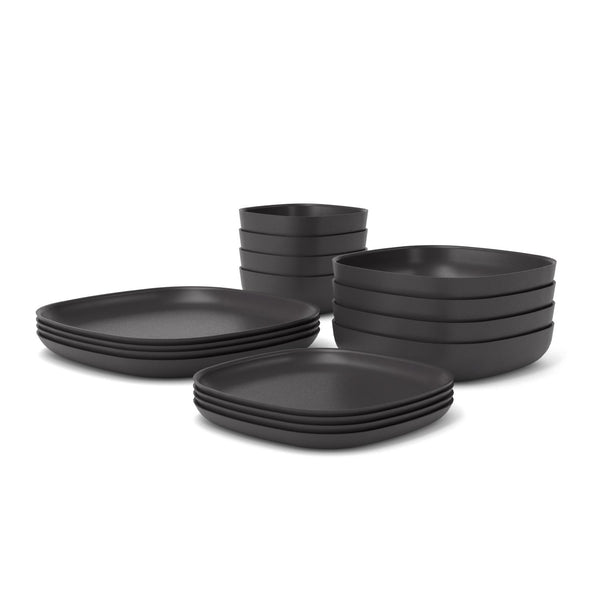 Dining Essentials 16 Piece Set - Black