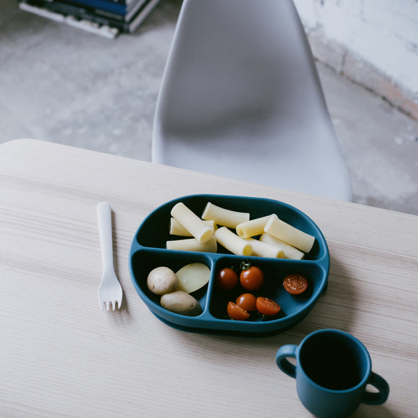 Silicone Divided Baby Suction Plate - Blue Abyss