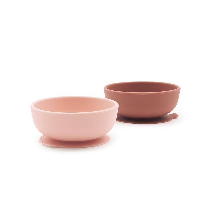 Silicone Suction Baby Bowl Set - Blush / Terracotta