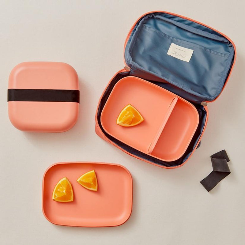 Rectangular Bento Lunch Box -  Coral