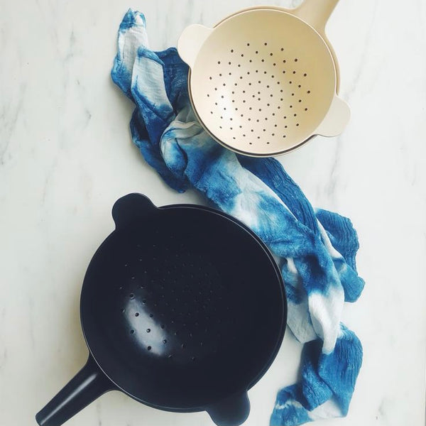 Large Mixing Bowl and Colander Set - Black